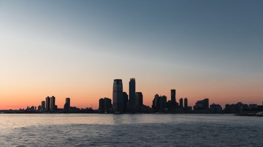 Far view of New Jersey buildings