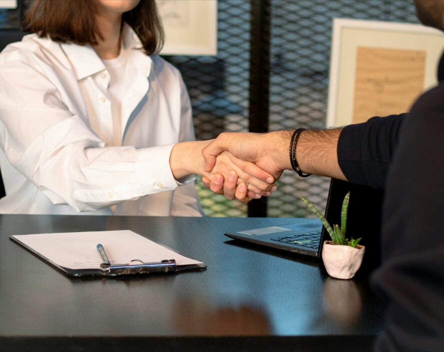 two people shaking hands