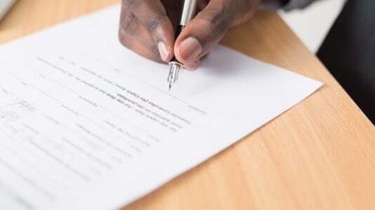 a contract on the table for signature